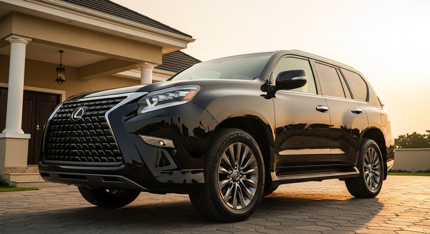 2014 Lexus GX460 black SUV parked in upscale Lagos estate