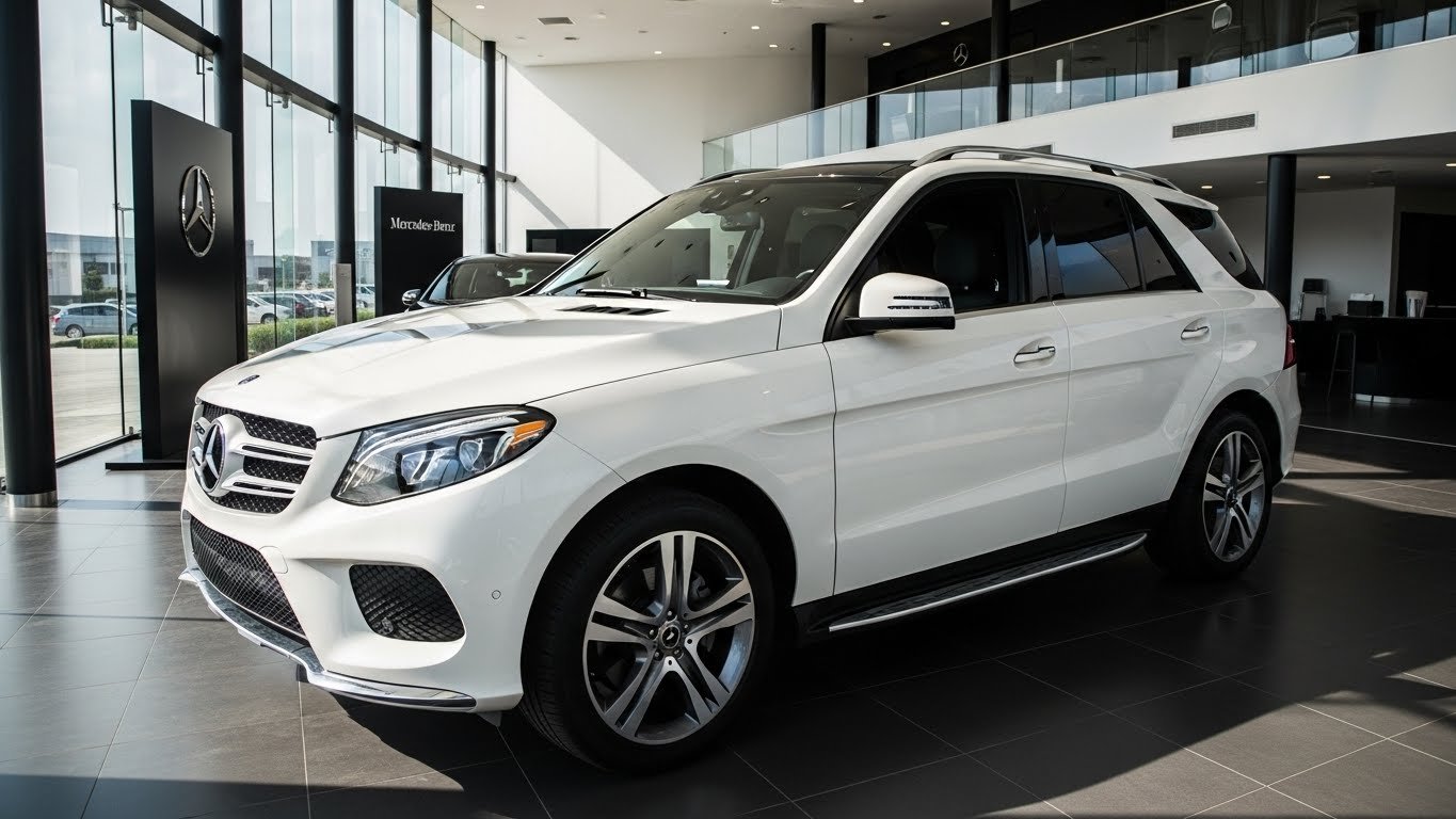 2017 Mercedes-Benz GLE 350 white on black with clean Carfax and 147,000 miles available at Stock Motorcars.